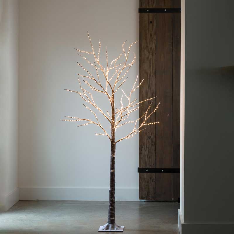 Birch LED Lighted Tree, Large 6'H (Brown)